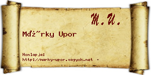 Márky Upor névjegykártya